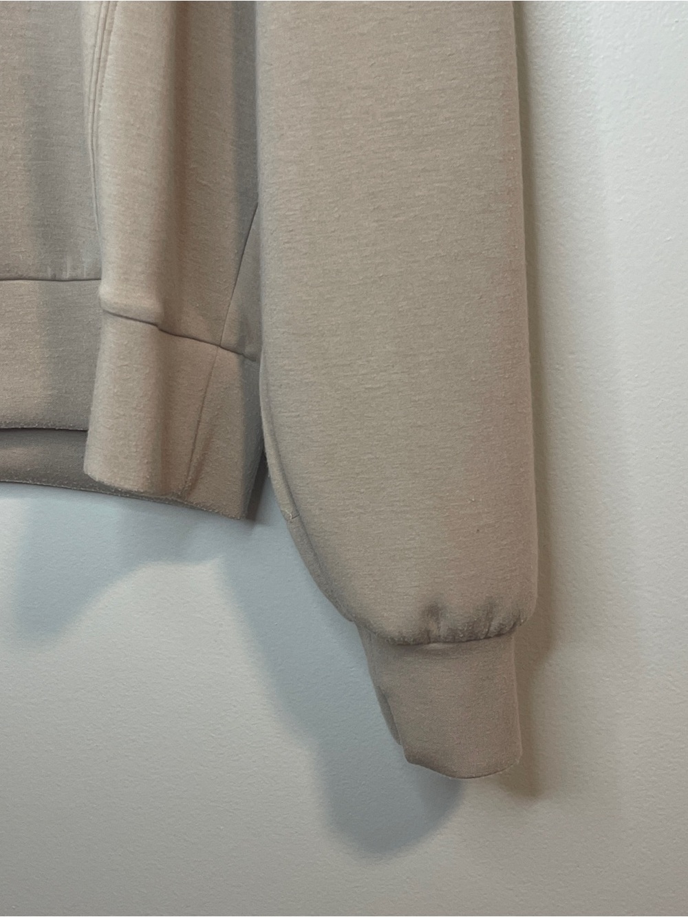 SPANX Air Essentials Half-Zip Pullover Sweatshirt in Taupe - Picture 3 of 5